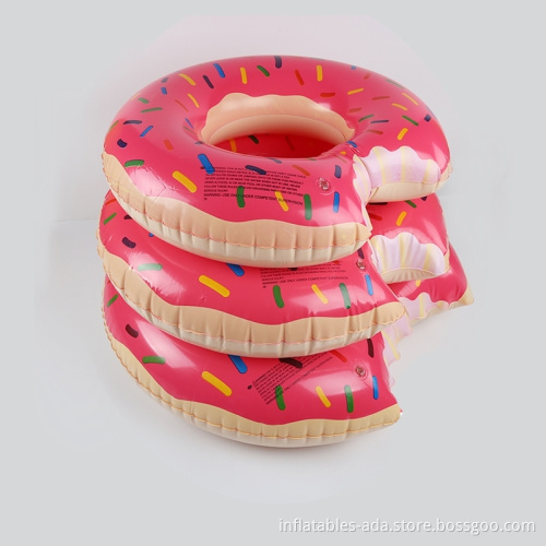 Pink and Brown donuts thickened with environmentally friendly PVC material adult children inflatable water swimming rings